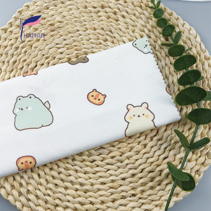 Low Price Wholesale 260gsm 92%P 8%Spandex Knit Polyester Print - White Base Cartoon Animal for Kids Apparel & Home Decor - Image 6