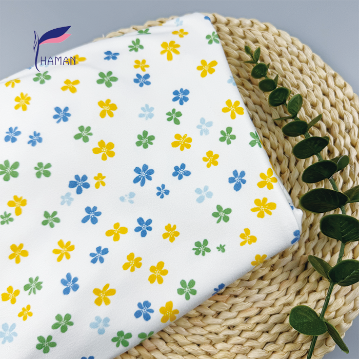 Wholesale 92P8SP Kids Knit Fabric - White Base W/ Multi-Color Ditsy Floral Print 260gsm Fleece for Childrenswear & Loungewear - Image 3