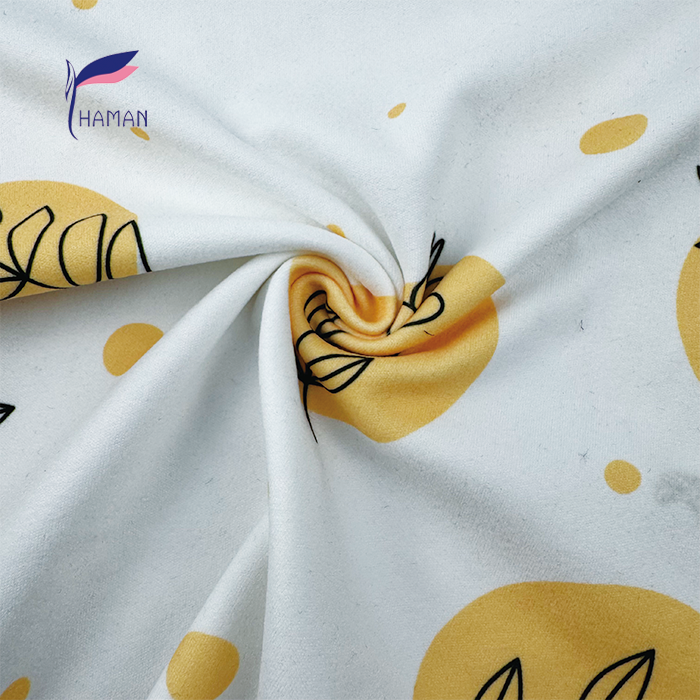Low Price Wholesale 260gsm 92%P 8%Spandex Knit Polyester Print - White Base Cartoon Wheat Pattern for Kids Apparel & Home Decor - Image 2