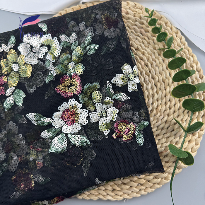 Luxurious Polyester Mesh Fabric with Embroidered Sequins High Quality for Quick-Dry Soft Solid Patterns-for Skirts and Bags - Image 6