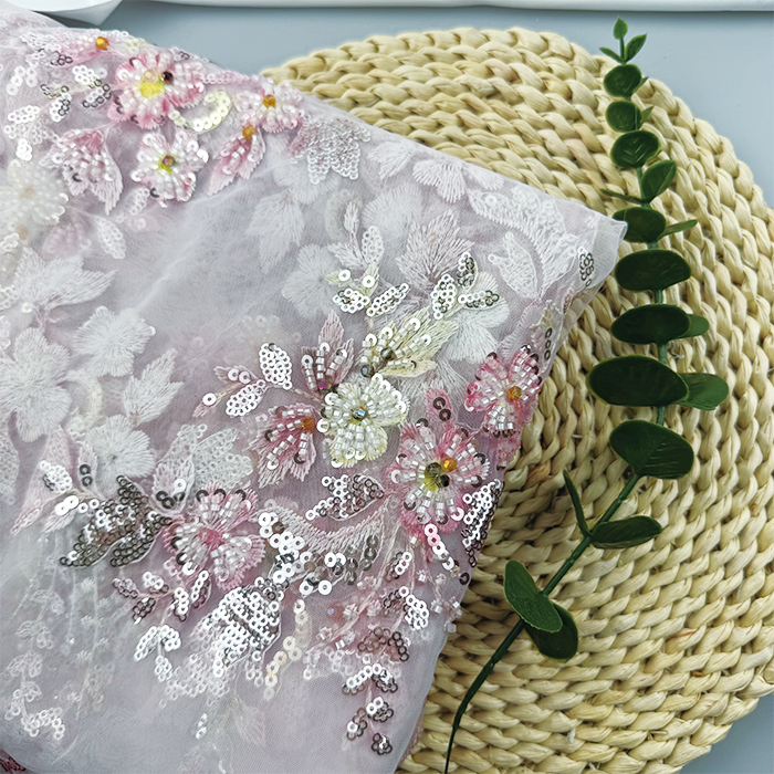 Luxurious High Quality Quick-Dry Polyester Mesh Fabric with Embroidered Sequins Soft Solid Patterns for Dresses Skirts Bags - Image 7
