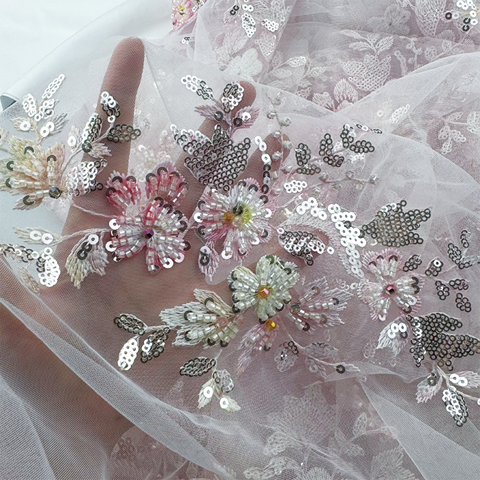 Luxurious High Quality Quick-Dry Polyester Mesh Fabric with Embroidered Sequins Soft Solid Patterns for Dresses Skirts Bags - Image 2