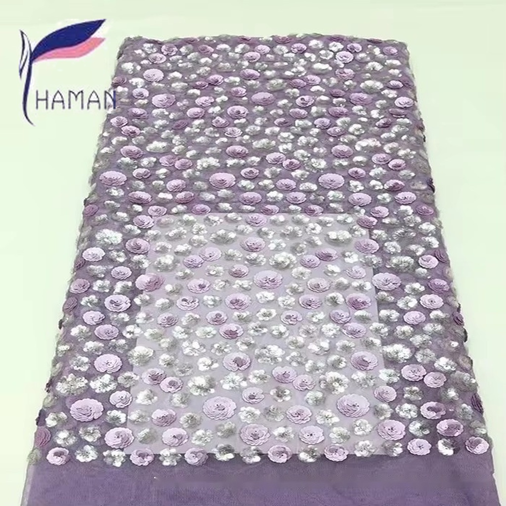 Two-Tone Plum Blossom Applique Embroidered Sequin Woven Polyester Filament Lace Fabric Fresh Chic Womens Dresses - Image 7