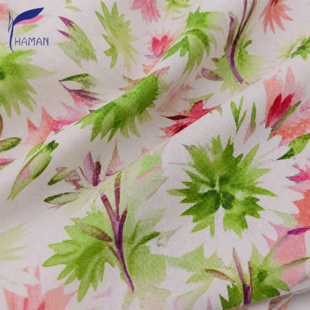 Customize Low Moq Floral Pattern on 100% Cotton Digital Printed Plain Poplin Fabric for Summer Dress - Image 4
