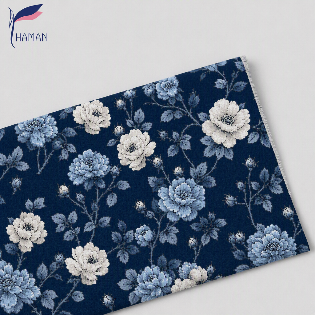 40s Breathable Organic Eco-Friendly Medium Weight Poplin Cotton Floral Digital Printed Fabric for Dress Shirt Use - Image 3