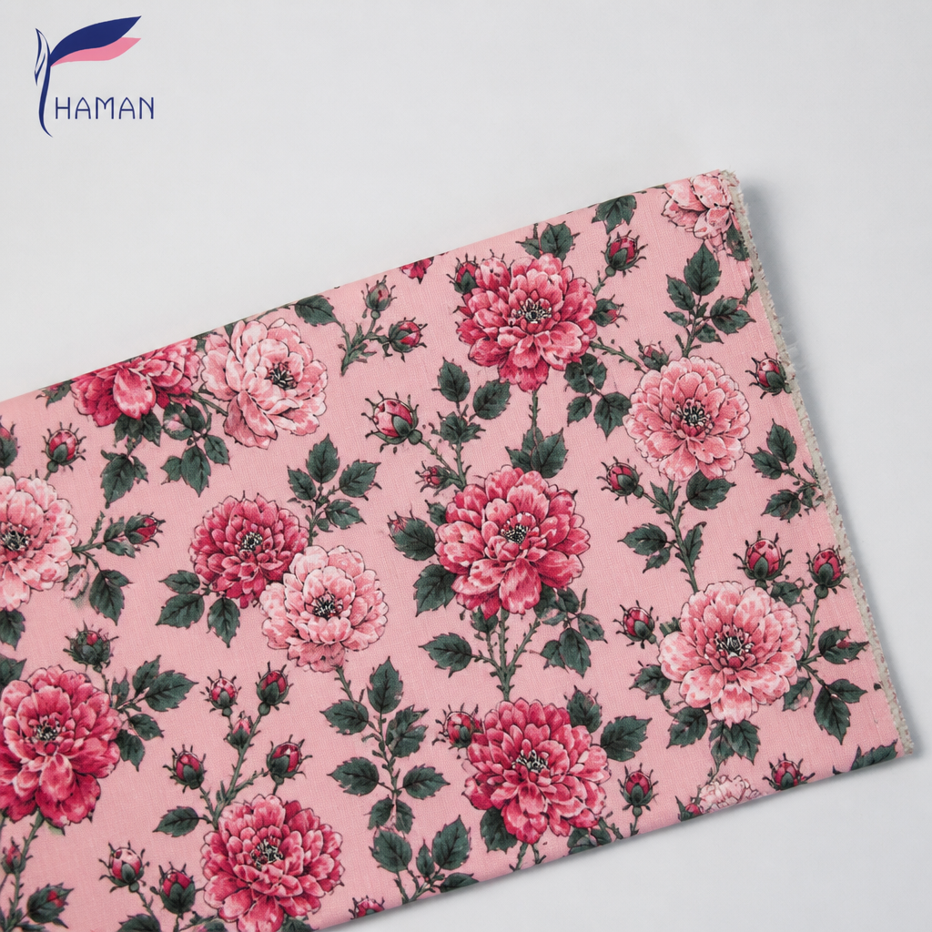 40s Breathable Organic Eco-Friendly Medium Weight Poplin Cotton Floral Digital Printed Fabric for Dress Shirt Use - Image 4