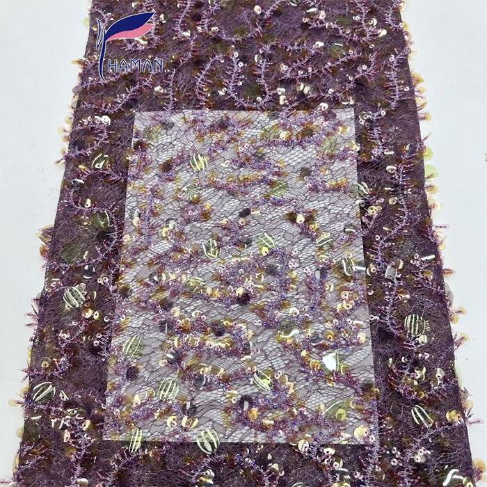 Geometric Embroidered Lace Mesh Base Fabric Tulle Sequins Abrasion-Resistant 100% Polyester Fine Floral Pattern for Apparel - Image 14