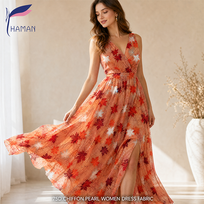 Super Soft 75D 100% Polyester Woven Chiffon Fabric Printed Shirts & Dresses Blackout & Anti-static Features - Image 5