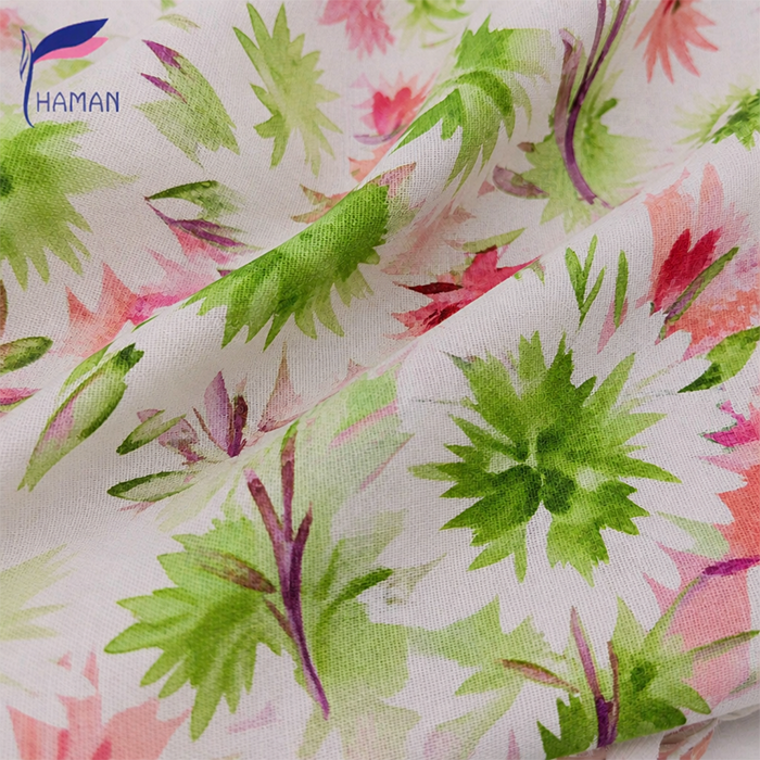 Customize Low Moq Floral Pattern on 100% Cotton Digital Printed Plain Poplin Fabric for Summer Dress - Image 6