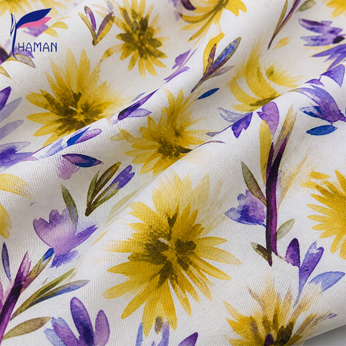 Customize Low Moq Floral Pattern on 100% Cotton Digital Printed Plain Poplin Fabric for Summer Dress - Image 7