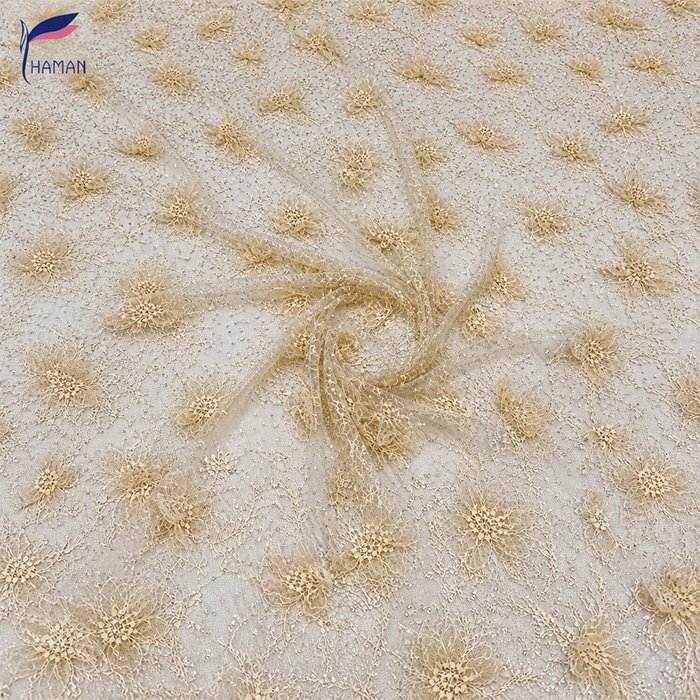 Knitted 100% Polyester Three-Dimensional Rose Sequin Embroidered Fabric for Wedding Dresses Girls' Apparel Sofa - Image 6