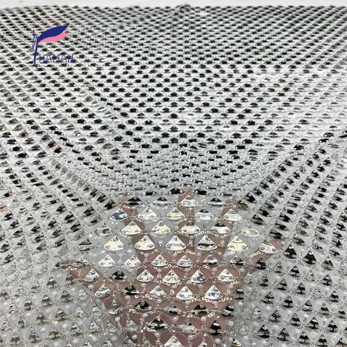 New 100% Acrylic Triangular Laser-embroidered Abrasion-resistant Brocade Fabric Beaded Puff Embroidery Sequin Embellishments - Image 3