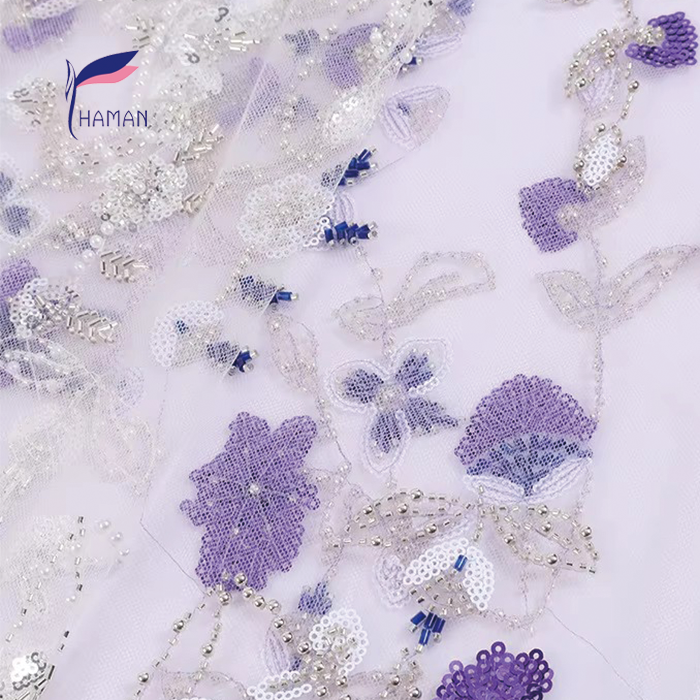 Embroidery Sequin Knitted Brocade Fabric 100% Nylon Abrasion-Resistant; Fashion Dresses Evening Gowns for Girls - Image 2