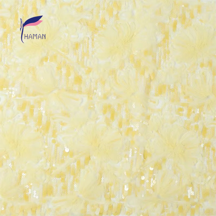 100% Polyester Knitted Applique Sequin Bead Abrasion-resistant Brocade Fabric for Women & Girls Wear - Image 11