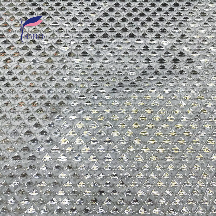 New 100% Acrylic Triangular Laser-embroidered Abrasion-resistant Brocade Fabric Beaded Puff Embroidery Sequin Embellishments - Image 4