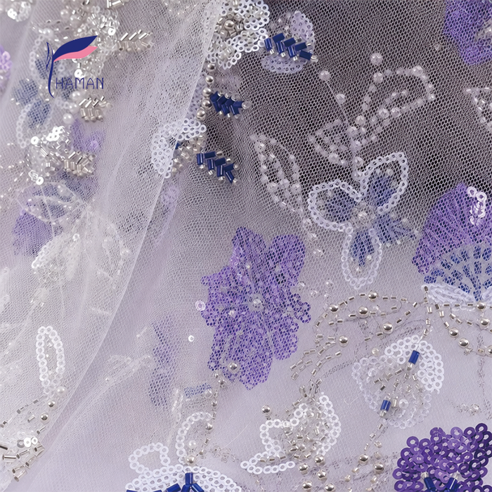 Embroidery Sequin Knitted Brocade Fabric 100% Nylon Abrasion-Resistant; Fashion Dresses Evening Gowns for Girls - Image 7